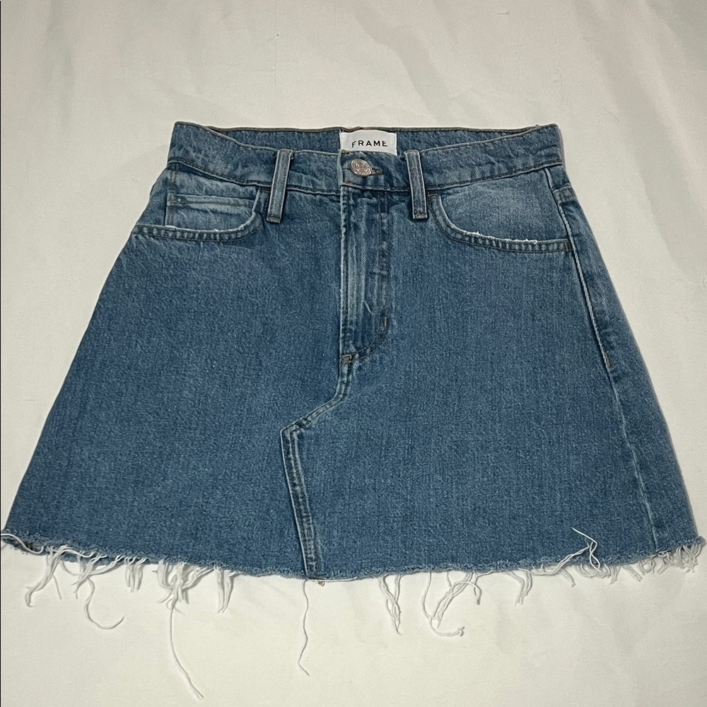 Frame Vista Grind Le High & Tight Denim Mini Skirt